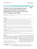 Changes of Socio-demographic data of clients seeking genetic counseling for hereditary breast and ovarian cancer due to the “Angelina Jolie Effect”