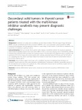 (Secondary) solid tumors in thyroid cancer patients treated with the multi-kinase inhibitor sorafenib may present diagnostic challenges