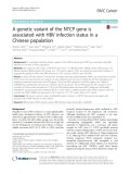 A genetic variant of the NTCP gene is associated with HBV infection status in a Chinese population