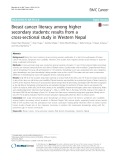 Breast cancer literacy among higher secondary students: Results from a cross-sectional study in Western Nepal