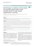 Spinal disease in myeloma: cohort analysis at a specialist spinal surgery centre indicates benefit of early surgical augmentation or bracing