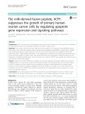 The milk-derived fusion peptide, ACFP, suppresses the growth of primary human ovarian cancer cells by regulating apoptotic gene expression and signaling pathways