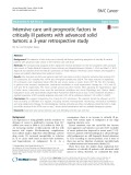 Intensive care unit prognostic factors in critically ill patients with advanced solid tumors: A 3-year retrospective study