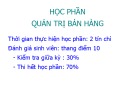 Bài giảng Quản trị bán hàng – Chương 1: Khái quát về quản trị bán hàng