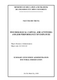 Summary of Business administration Doctoral dissertation: Psychological capital, job attitudes and job performance of employee