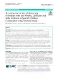 Accuracy assessment of dental age estimation with the Willems, Demirjian and Nolla methods in Spanish children: Comparative cross-sectional study