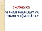 Bài giảng Lý luận nhà nước và pháp luật - Chương 21: Vi phạm pháp luật và  trách nhiệm pháp lý