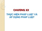 Bài giảng Lý luận nhà nước và pháp luật - Chương 20: Thực hiện pháp luật và áp dụng pháp luật