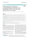 Pharmacokinetics and safety of cyclophosphamide and docetaxel in a hemodialysis patient with early stage breast cancer: A case report