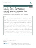 Prediction of survival prognosis after surgery in patients with symptomatic metastatic spinal cord compression from non-small cell lung cancer