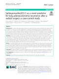 Sphingomyelin(d35:1) as a novel predictor for lung adenocarcinoma recurrence after a radical surgery: A case-control study