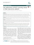The performance of NLST screening criteria in Asian lung cancer patients