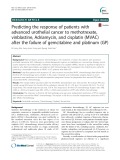 Predicting the response of patients with advanced urothelial cancer to methotrexate, vinblastine, Adriamycin, and cisplatin (MVAC) after the failure of gemcitabine and platinum (GP)