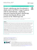 Thoracic radiotherapy plus Durvalumab in elderly and/or frail NSCLC stage III patients unfit for chemotherapy - employing optimized (hypofractionated) radiotherapy to foster durvalumab efficacy: Study protocol of the TRADE-hypo trial