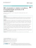 Milk consumption in relation to incidence of nasopharyngeal carcinoma in 48 countries/regions