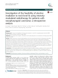 Investigation of the feasibility of elective irradiation to neck level Ib using intensitymodulated radiotherapy for patients with nasopharyngeal carcinoma: A retrospective analysis