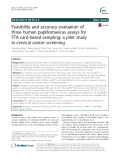 Feasibility and accuracy evaluation of three human papillomavirus assays for FTA card-based sampling: A pilot study in cervical cancer screening