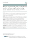 Women’s experience with home-based selfsampling for human papillomavirus testing
