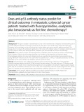 Does anti-p53 antibody status predict for clinical outcomes in metastatic colorectal cancer patients treated with fluoropyrimidine, oxaliplatin, plus bevacizumab as first-line chemotherapy?