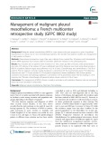 Management of malignant pleural mesothelioma: A French multicenter retrospective study (GFPC 0802 study)