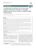 A randomized controlled trial of web-based cognitive behavioral therapy for severely fatigued breast cancer survivors (CHANGE-study): study protocol