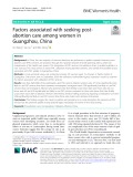 Factors associated with seeking postabortion care among women in Guangzhou, China