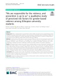 “We are responsible for the violence, and prevention is up to us”: A qualitative study of perceived risk factors for gender-based violence among Ethiopian university students