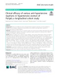 Clinical efficacy of various anti-hypertensive regimens in hypertensive women of Punjab; a longitudinal cohort study