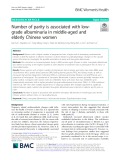 Number of parity is associated with lowgrade albuminuria in middle-aged and elderly Chinese women