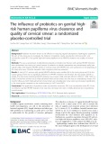 The influence of probiotics on genital highrisk human papilloma virus clearance and quality of cervical smear: A randomized placebo-controlled trial