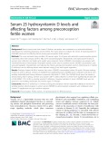 Serum 25 hydroxyvitamin D levels and affecting factors among preconception fertile women