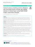 Cervical cancer screening service utilization and associated factors among age-eligible women in Jimma town using health belief model, South West Ethiopia