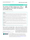 The decline of FGM in Egypt since 1987: A cohort analysis of the Egypt Demographic and Health Surveys