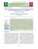 Influence of nitrogen application frequency on yield and economics of drip irrigated potato (Solanum tuberosum L.) Cv. Kufri Bahar