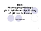 Bài giảng Phương pháp đánh giá giá trị lợi ích và chi phí không có giá trên thị trường