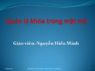 Bài giảng Quản lý khóa trong mật mã - Phân phối khóa cho các mật mã khóa bí mật