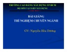 Bài giảng Thí nghiệm chuyên ngành - Nguyễn Hòa Dương