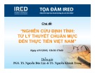 Bài giảng Nghiên cứu định tính: Từ lý thuyết chuẩn mực đến thực tiễn Việt Nam