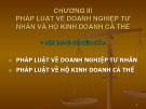 Bài giảng Pháp luật trong kinh doanh du lịch - Chương 3: Pháp luật về doanh nghiệp tư nhân và hộ kinh doanh cá thể