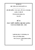 Đề án Bồi dưỡng năng lực, kỹ năng lãnh đạo, quản lý cấp sở: Phát triển trường đại học Quảng Nam giai đoạn 2018–2020