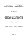 Summary of Doctoral thesis: Improving the competitivenes capacity of Vietnamese postal enterprises in the process of international integration