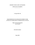 Dissertation summary Economic management: Trade-oriented sustainable development in the context of international intergration in Vietnam