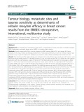 Tumour biology, metastatic sites and taxanes sensitivity as determinants of eribulin mesylate efficacy in breast cancer: Results from the ERIBEX retrospective, international, multicenter study