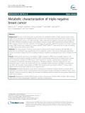 Metabolic characterization of triple negative breast cancer
