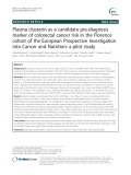 Plasma clusterin as a candidate pre-diagnosis marker of colorectal cancer risk in the Florence cohort of the European Prospective Investigation into Cancer and Nutrition: A pilot study