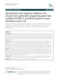Development and analytical validation of a 25-gene next generation sequencing panel that includes the BRCA1 and BRCA2 genes to assess hereditary cancer risk