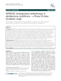 INTRAGO: Intraoperative radiotherapy in glioblastoma multiforme – a Phase I/II dose escalation study