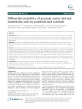 Differential sensitivity of prostate tumor derived endothelial cells to sorafenib and sunitinib