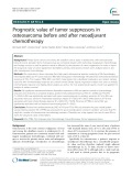 Prognostic value of tumor suppressors in osteosarcoma before and after neoadjuvant chemotherapy