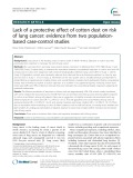 Lack of a protective effect of cotton dust on risk of lung cancer: Evidence from two populationbased case-control studies